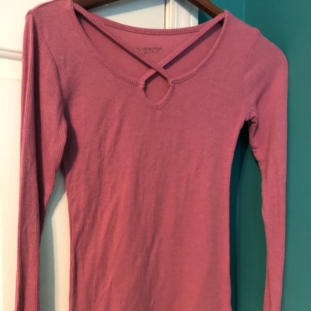 Arizona jean company pink long sleeve blouse size S